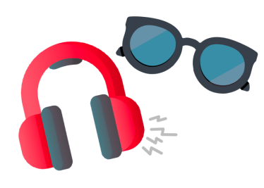 Casque anti-bruit et lunettes de soleil