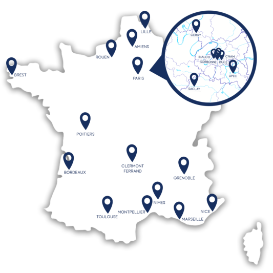 Carte des universités partenaires Aspie-Friendly