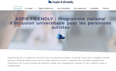 Page d'accueil du site Aspie-Friendly