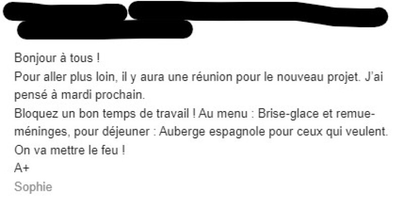 Exemple de message électronique