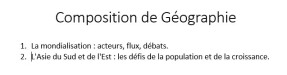 Enoncé de géographie